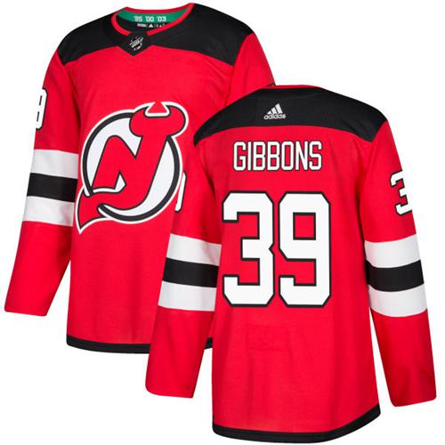 Adidas Men New Jersey Devils #39 Brian Gibbons Red Home Authentic Stitched NHL Jersey->new jersey devils->NHL Jersey